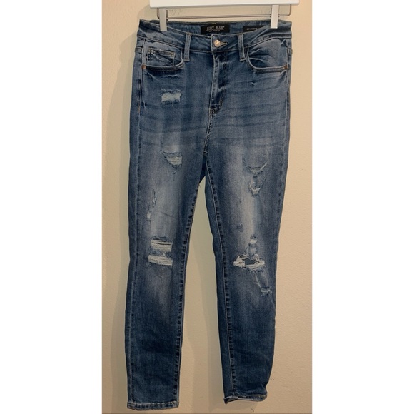 Judy Blue Denim - Judy Blue Boyfriend Fit Distressed‎ Denim Jeans Size 7/28